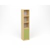 Policová skříň úzká, plná dvířka s nikou (pravá) - javor, zelená