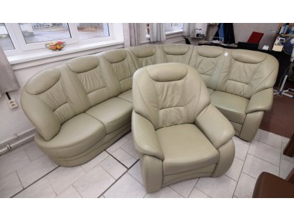 Sedací souprava rohová + křeslo - kůže