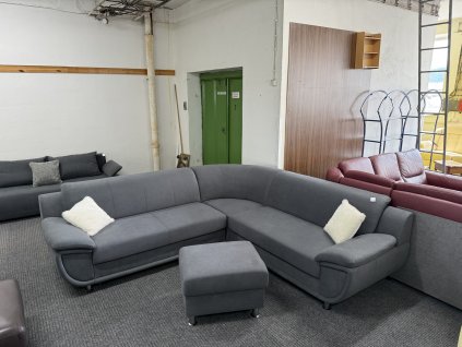 Sedací souprava rohová - rozkládací s taburetem - NEPOUŽITÁ