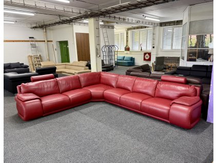 Rohová sedací souprava - kůže – zánovní
