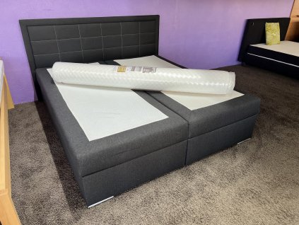 Čalouněná manželská postel s matrací - NEPOUŽITÁ