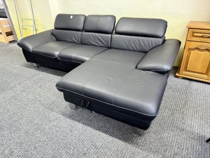Sedací souprava rohová - rozkládací - kůže - NEPOUŽITÉ