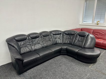 Rohová sedací souprava - kůže – zánovní
