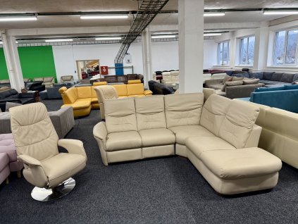 Rohová sedací souprava s relaxační funkcí + elektrické křeslo