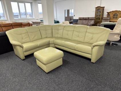 Rohová sedací souprava s taburetem – zánovní