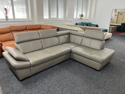 Rohová sedací souprava - kožená – zánovní
