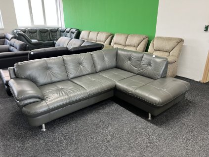 Rohová sedací souprava - kožená – zánovní