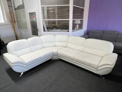 Rohová sedací souprava - kožená – zánovní
