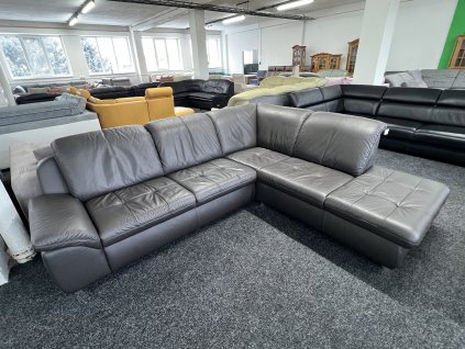 Rohová sedací souprava - kožená – zánovní