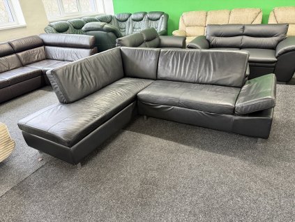 Rohová sedací souprava - kožená – zánovní