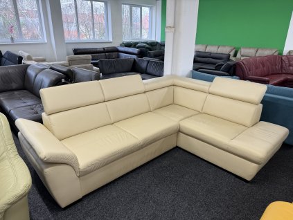 Rohová sedací souprava - kožená – zánovní