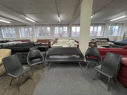 Jídelní set – lavice + 2 židle + 2 křesílka - kůže - NEPOUŽITÉ