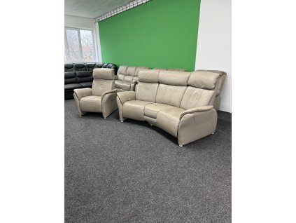 Sedací souprava 3+1, celokožená, polohovací