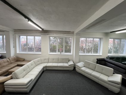 Sedací souprava rohová + pohovka - kožená - zánovní