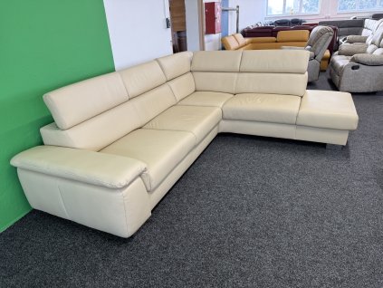 Rohová sedací souprava - kožená – zánovní