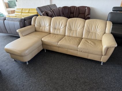 Rohová sedací souprava - kožená – zánovní