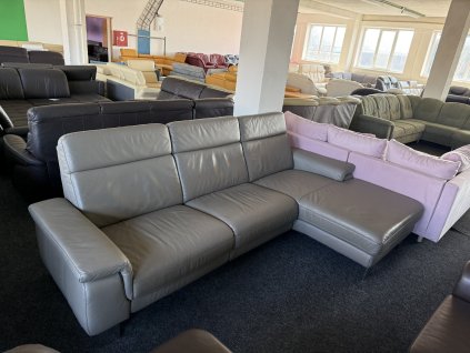 Rohová sedací souprava - kožená – zánovní
