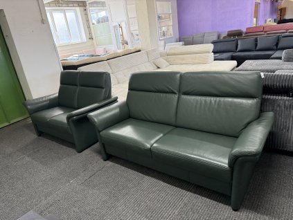 Sedací souprava 3 + 2 - kožená - zánovní