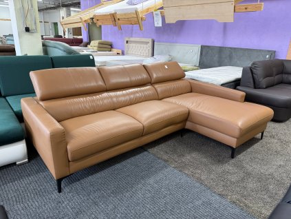 Rohová sedací souprava - kožená – zánovní