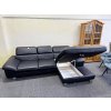 Sedací souprava rohová - rozkládací - kůže - NEPOUŽITÉ