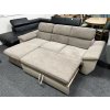 Sedací souprava rohová, látka + eko kůže, rozkládací, zánovní