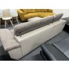 Sedací souprava rohová, látka + eko kůže, rozkládací, zánovní