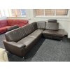 Sedací souprava rohová, kožená, rozkládací,zánovní