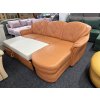 Sedací souprava rohová rozkládací + křeslo - kožená - zánovní
