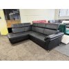 Rohová sedací souprava + taburet - kožená – nepoužitá