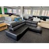 Rohová sedací souprava - rozkládací - kožená – zánovní