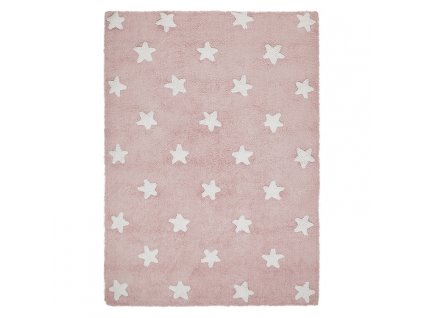 Bio koberec kusový, ručně tkaný Stars Pink-White