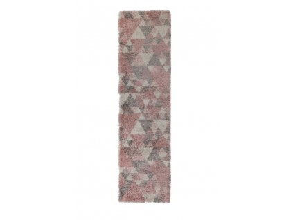 Kusový koberec Dakari Nuru Pink/Cream/Grey, 60x230 cm