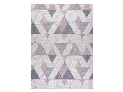 Kusový koberec Sion Sisal Triangles 3006 ecru/pink