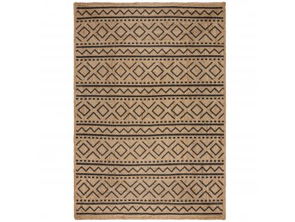 Kusový koberec Printed Jute Luis Natural/Black