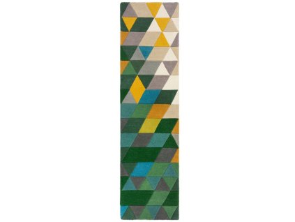 Ručně všívaný běhoun Illusion Prism Green/Multi