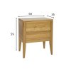Noční stolek RETRO dub se 2 zásuvkami