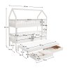 Montessori patrová postel s přistýlkou, bílá, VENITA TYP 1