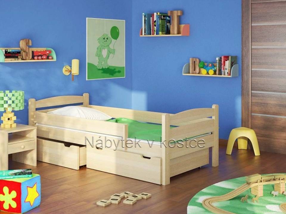 Dětské postele z masivu.