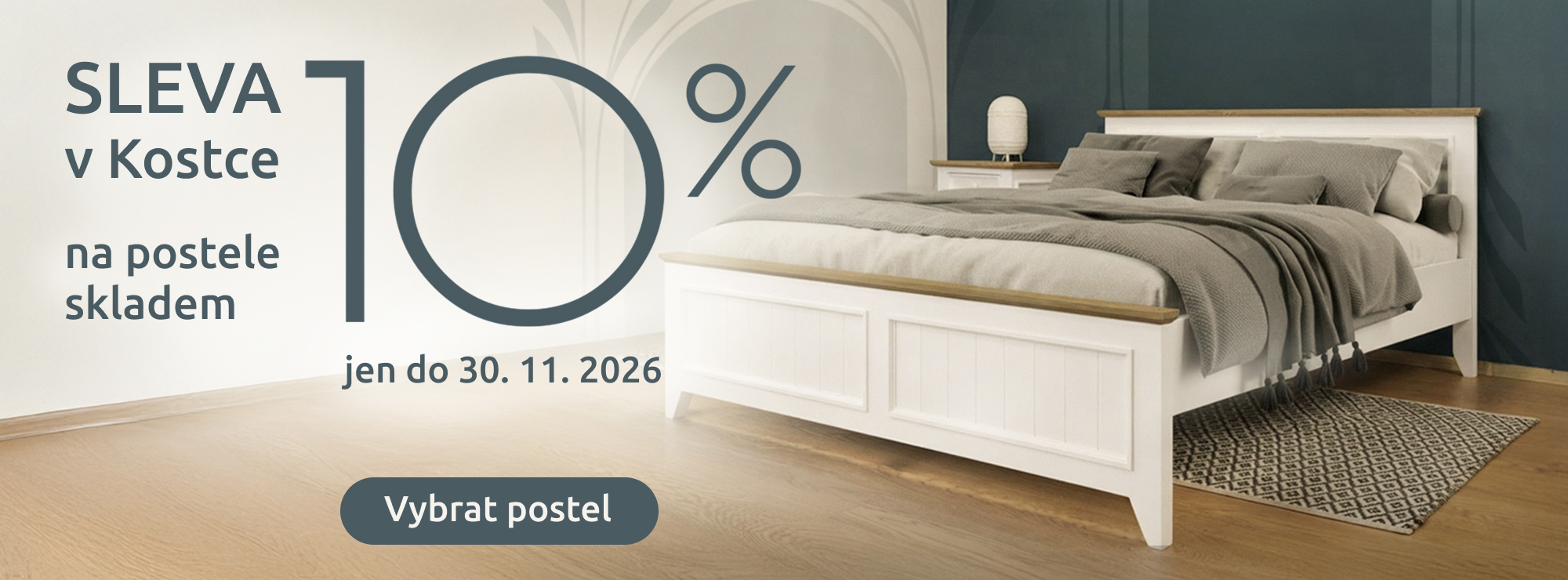 Sleva na postele skladem 10% do 31.11.2026