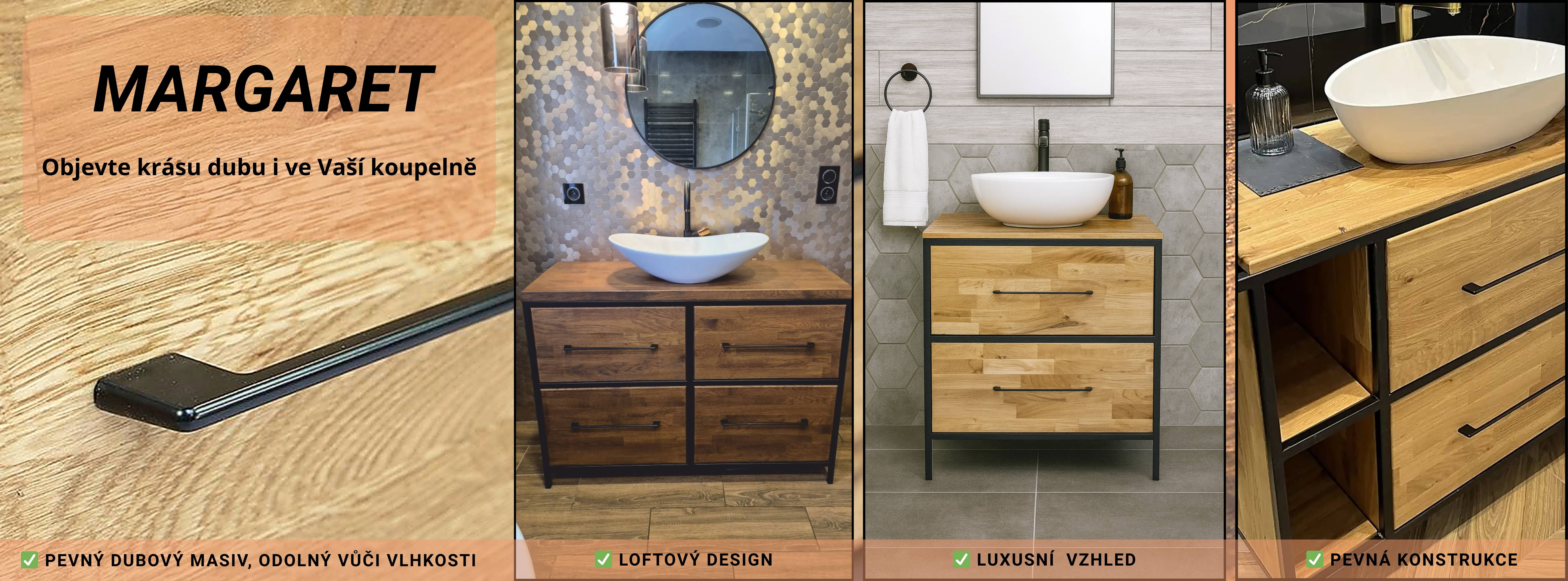Dubový koupelnový nábytek MARGARET