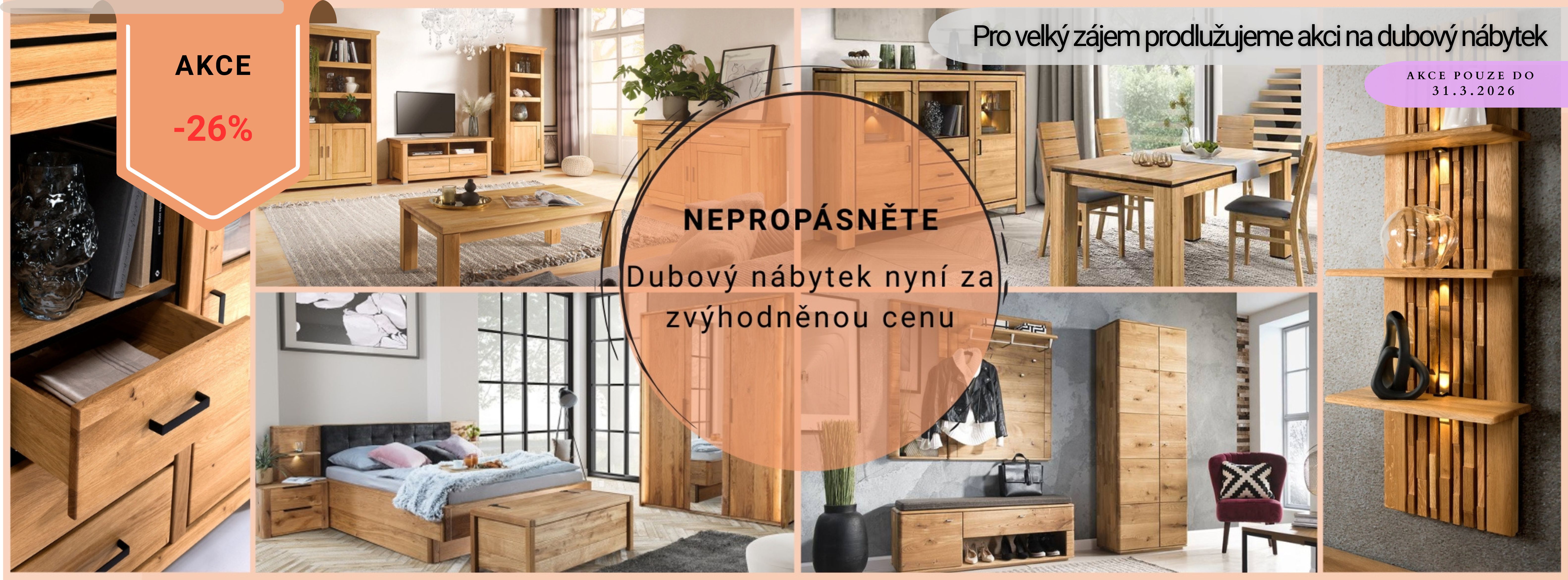 Dubový nábytek AKCE