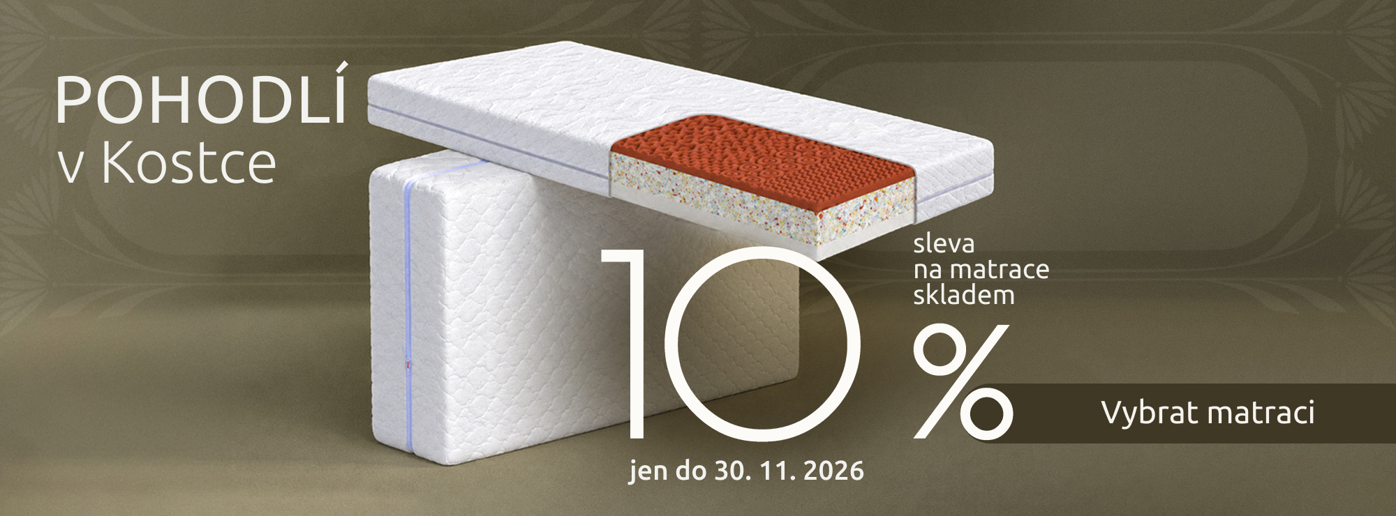 Sleva na matrace skladem 10% do 31.11.2026
