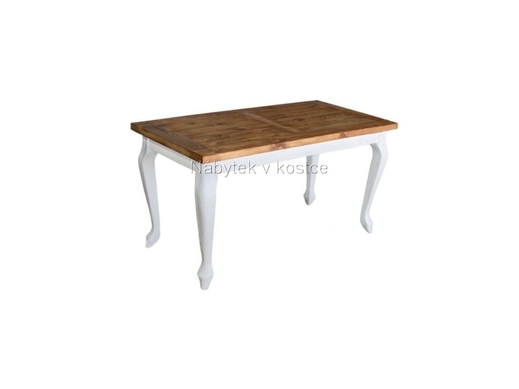 Rustikální stůl Sweet Home Ludvík MES2 140x80 (Barevné provedení Bílá - ořech lak)