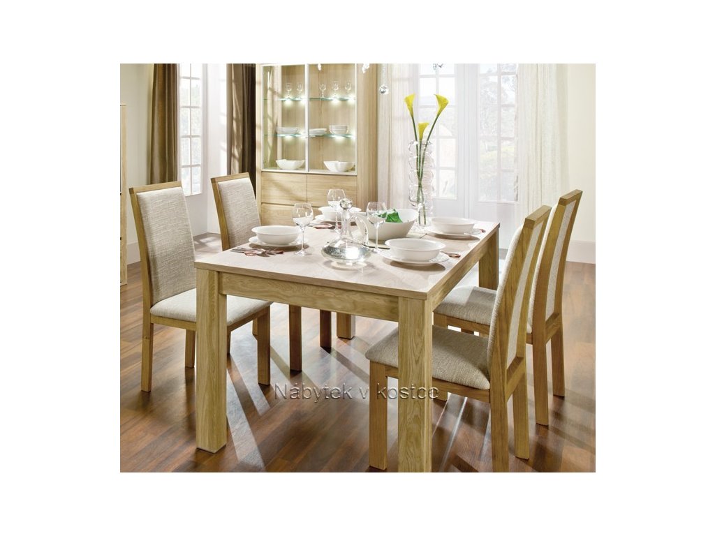 Dubový jídelní rozkládací stůl Orlando 140 až 200cm (Barevné provedení vybrat barvu)