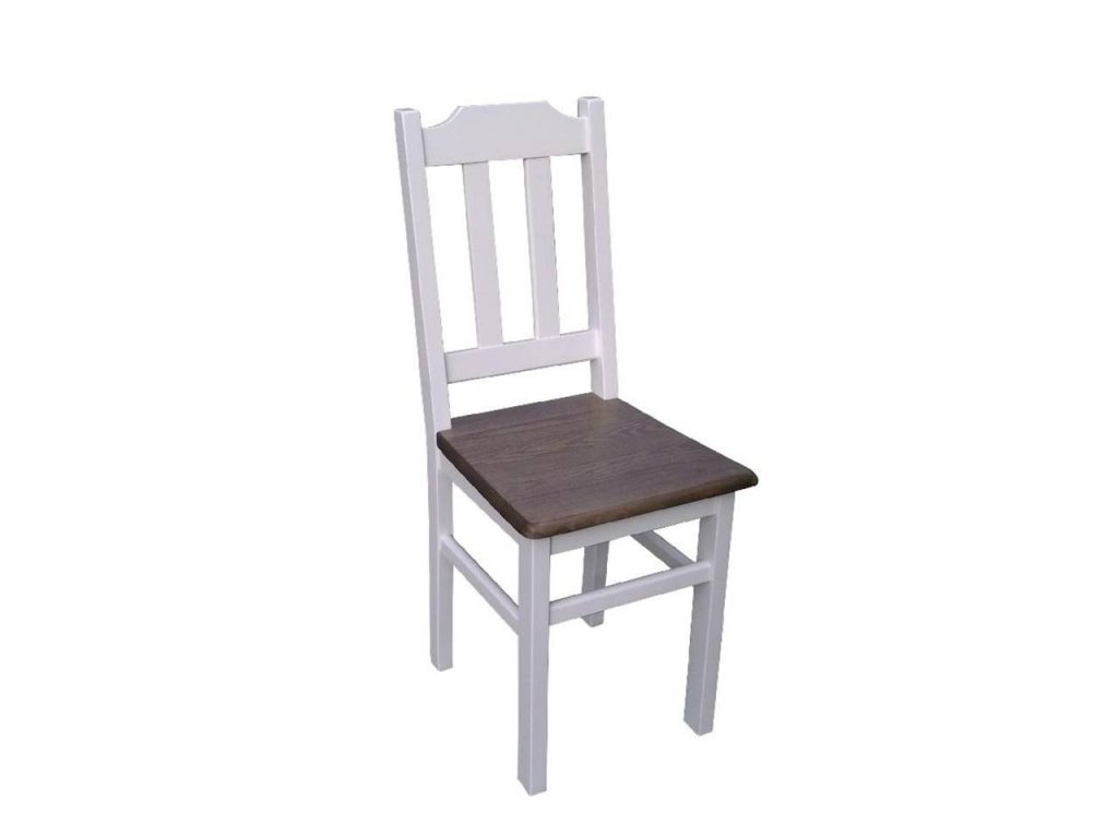 Bílá jídelní židle z masivu DIEGO KRZ01