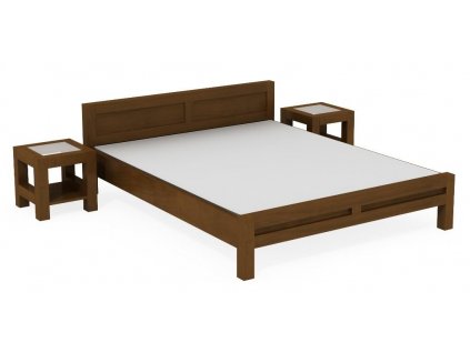 Břízová manželská postel Montana L4 s nočními stolky (Rozměry 200x200cm)