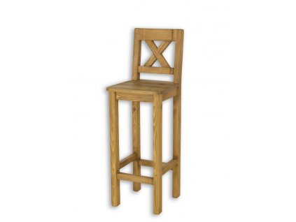Rustikální barová židle CORDOBA SIL23 (Barevné provedení Tmavý vosk K02)