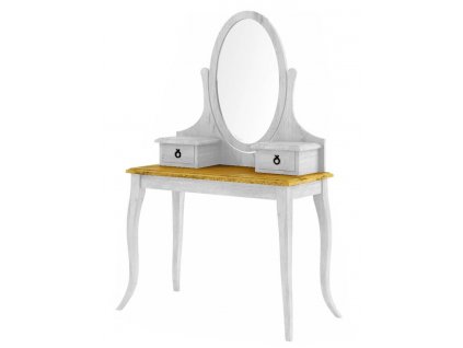 Rustikální toaletní stolek WHITE HOME TOL02 (Barevné provedení Bílý vosk K17 -  tmavý vosk K02)