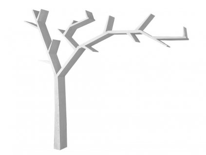 Police ve tvaru stromu WHITE HOME COS17 pravé (Barevné provedení Bílý vosk K17 - Bílý vosk K17)