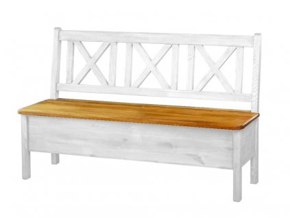 Rustikální lavice WHITE HOME SIL13 150 cm (Barevné provedení Bílý vosk K17 -  tmavý vosk K02, Provedení varianta B)